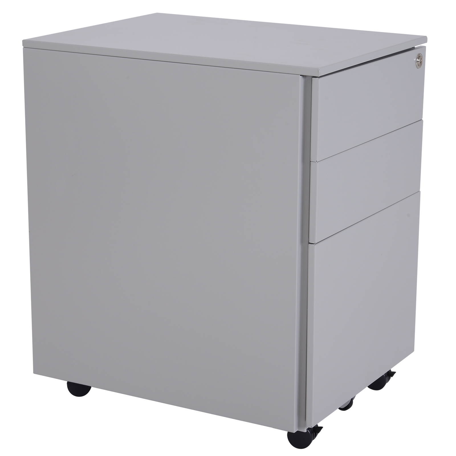 24” Steel 3 Drawer Home Office Under Desk Filing w/ Lock on